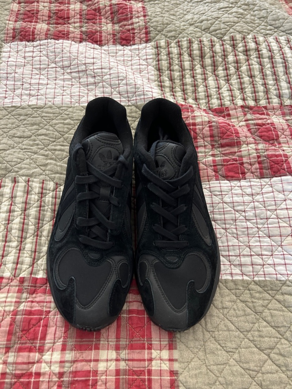 adidas Men’s All-Black Suede & Mesh Sneakers